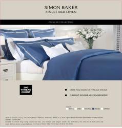 Simon Baker T200 Cotton Double Satin Stitched Duvet Cover Set Indigo Various Sizes - Blue Queen 230CM X 200CM + 2 Pillowcases 45CM X 70CM