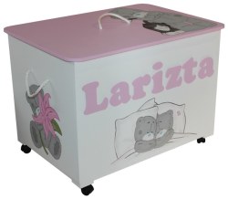 Large Wooden Pink Tatty Teddy Toy Box Personalised