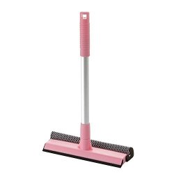 Kaimao Multi-function Shower Squeegee Duplex Glass Brush Window Wiper With Thick Aluminum Handle For Bathroom Mirror Window Glass Cleaning Pink