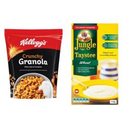 Kellogg's Granola Crunchy 700G + Jungle Taystee Wheat - Semolina 1KG