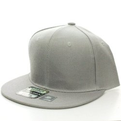 Plain L.o.g.a Flat Bill Visor Blank Snapback Hat Cap With Adjustable Snaps - Light-gray