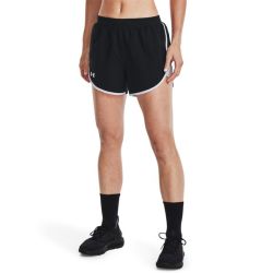 Under Armour Women's Fly By Elite 5-INCH Shorts - Black white reflective