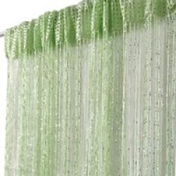 String Curtains Light Green With Silver Specks Pack Of 2