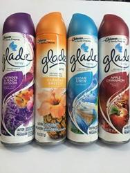 Glade Spray Collection 4 Flavors: Lavender & Peach Blossom Hawaiian Breeze Clean Linen & Apple Cinnamon. Pack Of 4.