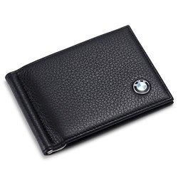BMW Tuoco Bifold Money Clip Wallet With 6 Credit Card Slots - Genuine Leather