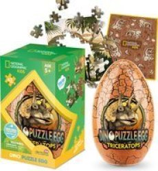 CubicFun National Geographic Kids Dino Puzzle Egg Jigsaw Puzzle - Triceratops 63 Pieces