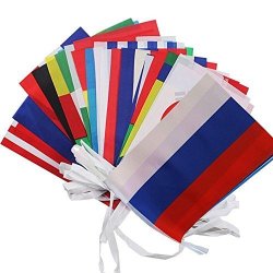 Kobwa Bigger Flag Bunting For Fifa 2018 World Cup 20CM 28CM String Flag 32 Teams National Flags For Sports Club Bar Grand Opening String Pennants - 10 Meter