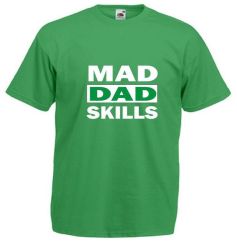 Mad Dad Skills Green Mens T-Shirt Size 2XL