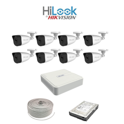 HiLook By Hikvision 2MP Ip Camera Kit - 8CH Nvr With 8 Poe - 8 X 2MP Ip Cameras 30M Ir - 2TB Hdd