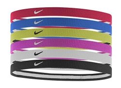 Nike Swoosh Sport Headbands 6PK Assorted Colors One Size