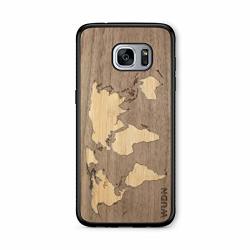 Wooden Phone Case World Map Walnut Inlay Compatible With Galaxy S7 Edge Samsung Galaxy S7 Edge