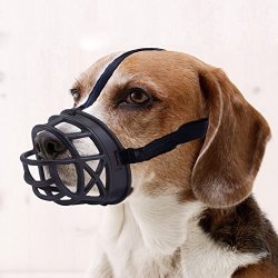 Mayerzon Dog Muzzle Basket Breathable Silicone Dog Muzzle For Anti-barking And Anti-chewing SIZE6-15 5IN Black