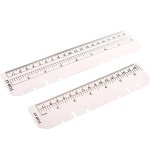 BCP 4PCS Plastic Clear and Black Color A5 A6 Page Marker Pouch Page Finder Measuring Ruler for A5 A6 Size 6-Hole Binder Notebook