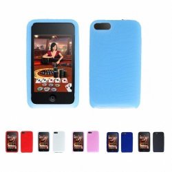 Blue Texture Silicone Case Skin Protector Cover For Apple Ipod Touch 2 2G 2ND Generation 8GB 16GB 32GB