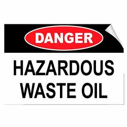Allstick Shopforallyou Stickers & Decals 10" X 14" Danger Hazardous Waste Oil Hazard Label Decal Sticker