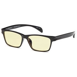 Gamma Ray 003 Uv Glare Protection Amber Tinted Computer Readers Glasses Anti Harmful Blue Rays In Shatterproof Memory Flex Frame - +1.75 Magnification