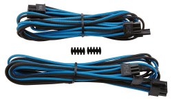 - Individually Sleeved Type 4 Psu Cables Pcie With Single Connector - Blue black