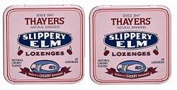 Thayers Cherry Slippery Elm Lozenges 42 Lozenges - 2-PACK