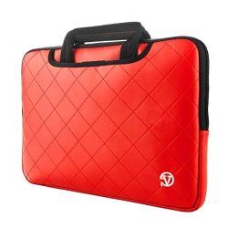Vangoddy Pu Leather Briefcase Bag Carrying Sleeve For Toshiba Tecra A C Z Series W Series Workstation 15.6 Inch Laptop Red