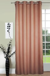 Lushomes Stripe Brown Polyester Window door Curtain 8 Eyelets Drapers LH-CRTN152B