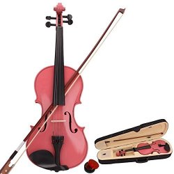 Spaco 4 4 Acoustic Violin With Case Bow Rosin Pink