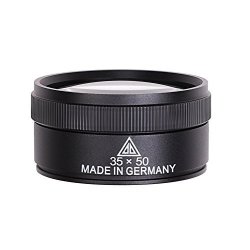 35X Jeweler Lens Double Loupe Magnifier Handheld Magnifying Glass With Metal Construction 2 Optical Glass 35X X 36 Mm With Gifted Box