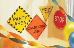 Construction Party Supplies -7" Traffic Signs
