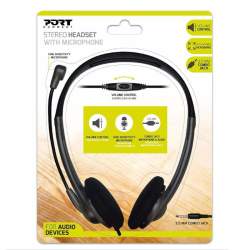 Syntech Port Stereo Headset With MIC With 1.2M CABLE|1 X 3.5MM|VOLUME Controller - Black