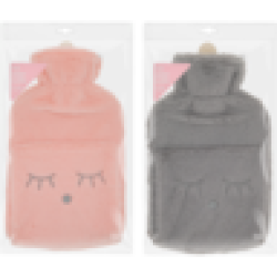 Bunny Grey & Pink With Pockets Hot Water Bottle 2L Assorted Item - Supplied At Random