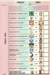 South Africa 1994 Ballot Paper With Nelson Mandela Pwv