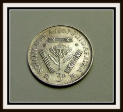 1950 Silver Tickey-3 Pence