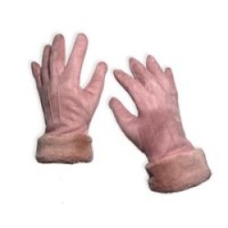 Deerskin Velvet Gloves Pink