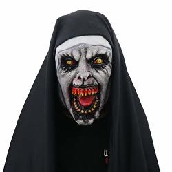 Xeduo Halloween Props Latex The Conjuring 1 Devil Nun Horror Masks With Wimple Costume Scary Mask Toy A