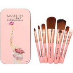Makeup Beauty Brush Set 7 Pieces Pink