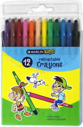 Marlin Kids Retractable Crayons Pack Of 12