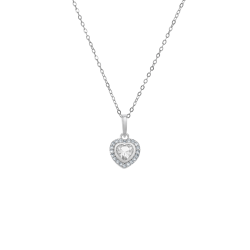 Sterling Silver Cubic Zirconia Kid&apos S April Birthstone Pendant Necklace