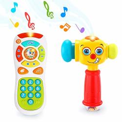 Vatos Baby Toys Set Baby Remote Control Toy & Baby Hammer Toy For 12 To 18 Months Up Infant Toys Lighting & Sound