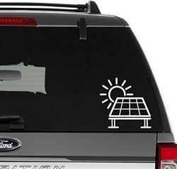 Solar Panel Energy Roof Sun Vinyl Decal Sticker For Wall Decor Windows Laptop Car Truck Motorcycle Vehicles SIZE-6 Inch 15 Cm Wide - Gloss White Color