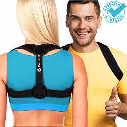 Eatisfit Ergonomic Posture Corrector For Men And Women - Adjustable Back Straightener For Upper Back Neck Shoulders Clavicle Support - Comfortable Soft & Lightweight