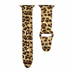 Hemobllo Silicone Watch Band Colored Leopard Printed Replacement Watch Bracelet For Apple Iwatch
