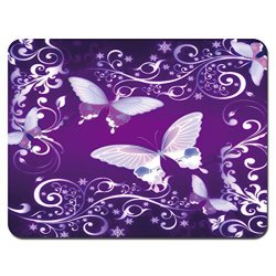 Meffort Inc Standard 7 X 9 Inch Mouse Pad - Purple Butterfly Design