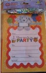 Happy Birthday Invites- 20x Invites & Envelopes With Confetti