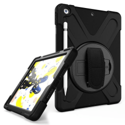 Tuff-Luv Rugged Armour Jack Case & Stand Includes Armstrap And Pen Holder For Apple Ipad 10.2 2019 2020 Black