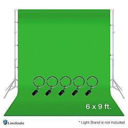 LimoStudio AGG1338 Photo Video Studio 6 X 9 Feet Green Muslin Backdrop Muslin With Backdrop Ring Holder Clip Backdrop Stands Not Included