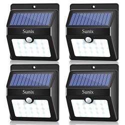 Solar Lights Outdoor Sunix 22 LED Wireless Waterproof Motion Sensor Outdoor Light For Patio Deck Yard Garden 4 Pack