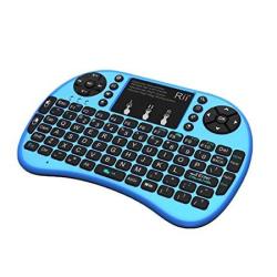 Rii I8+ MINI Wireless 2.4G Back Light Touchpad Keyboard With Mouse For Pc mac android Blue