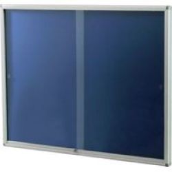 Parrot 1500x1200mm Display Case with Pinning Board & Sliding Doors in Grey