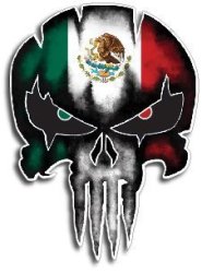 Mexico Punisher Skull Vinyl Decal Sticker Jeep Truck Car