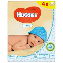 Huggies - Pure Baby Wipes 4X56S