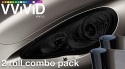 VViViD Extra-Wide Headlight Taillight Vinyl Wet Tint Wrap Roll Dark Smoke 12 x 24 2-Roll Pack